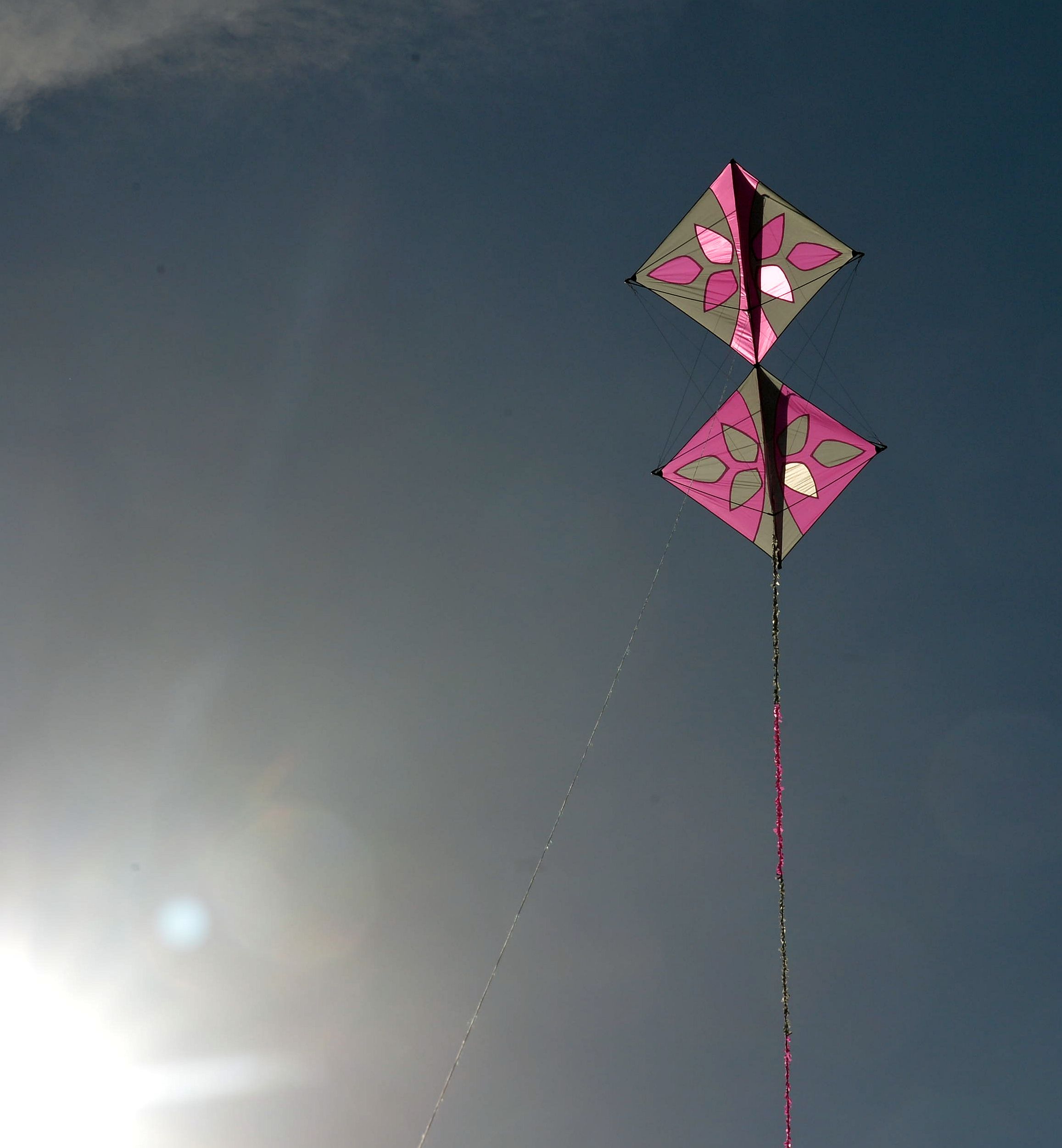 Rogallo Corner Kite auf Erstflug