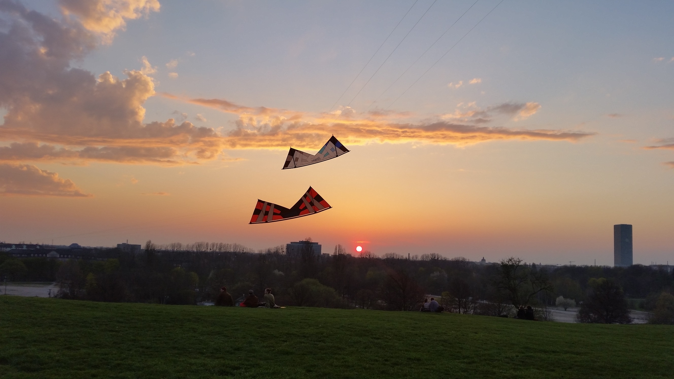 Rev mit Sonnenuntergang in München