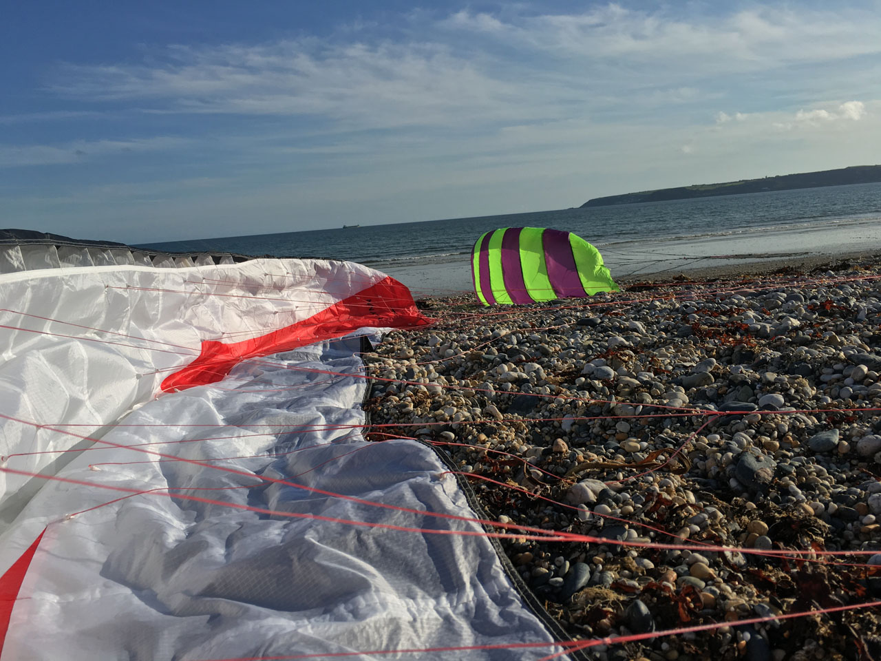 Peter Lynn Vapor 2.7 und UrbanKites Cruiser 2.0 vor St. Michaels Mount, Cornwall, UK