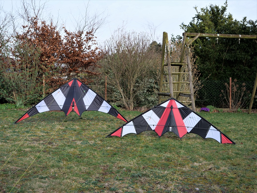 Spacekites X-Race und Hot Stripe - 2-mal Schwalbenschwanz